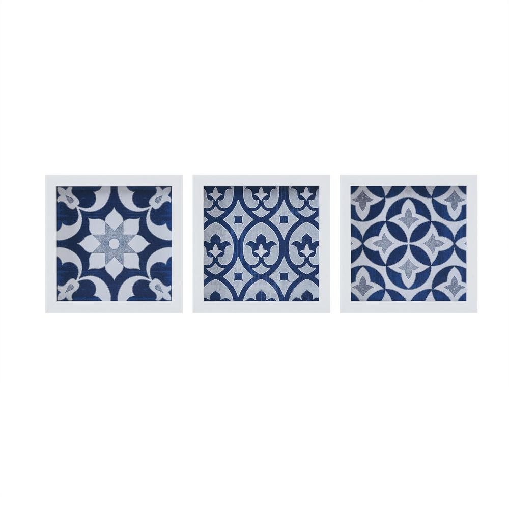 Distressed Navy Blue Medallion Wall Decor Set - 3 Pieces | Madison Park