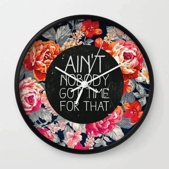 Ain't Nobody Got Time For That Analog Wall Clock - Stylish & Unique Design - Perfect Home Décor Accessory