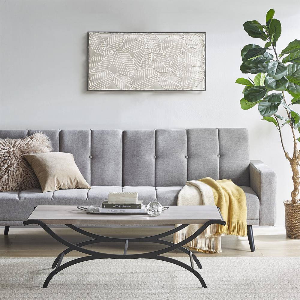 Modern White Coffee Table with Black Metal Base - INK+IVY Wilson | Sleek & Sophisticated Living Room Centerpiece