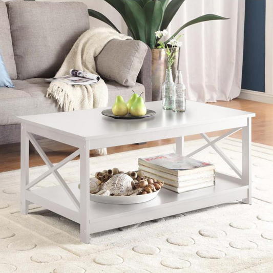 Oxford Coffee Table - Sleek Coastal Style with Farmhouse Chic | Convenience Concepts