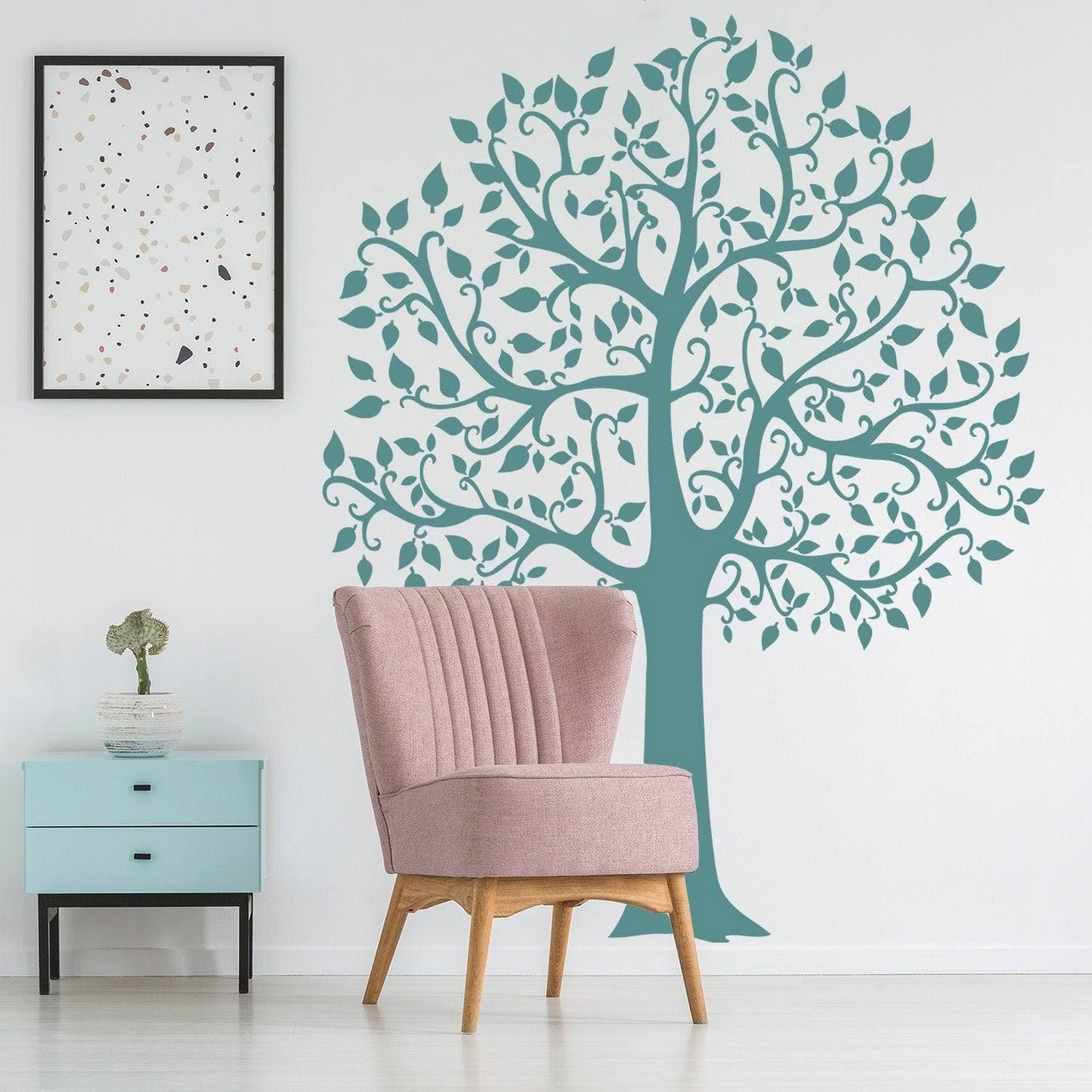 Serenity Tree Wall Sticker - Nature-Inspired Vinyl Decal for Botanical-Inspired Home Decor