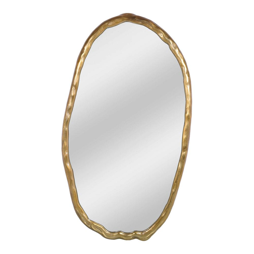 Elegant Foundry Oval Gold Mirror - Modern Rustic Wall Decor for Home & Office