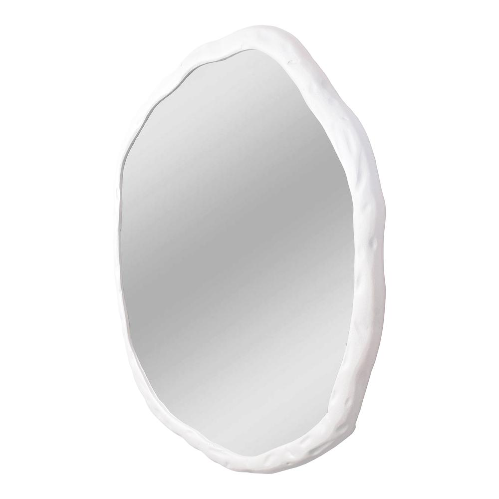 Foundry Large White Wall Mirror - Elegant Modern Accent for Home Décor