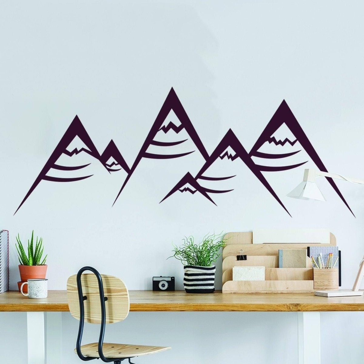 Boho Modern Geometric Peaks Vinyl Wall Decal - Stylish & Durable Interior Decor