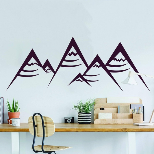 Boho Modern Geometric Peaks Vinyl Wall Decal - Stylish & Durable Interior Decor