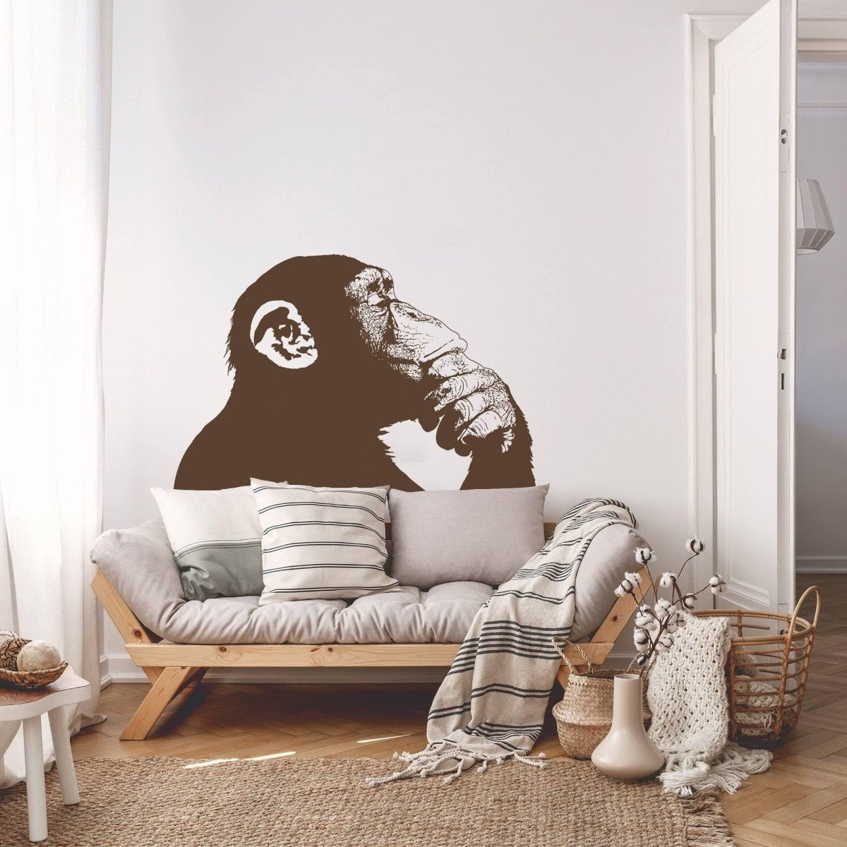 Primate Reflection Wall Sticker – Unique & Durable Monkey Design Vinyl Decal