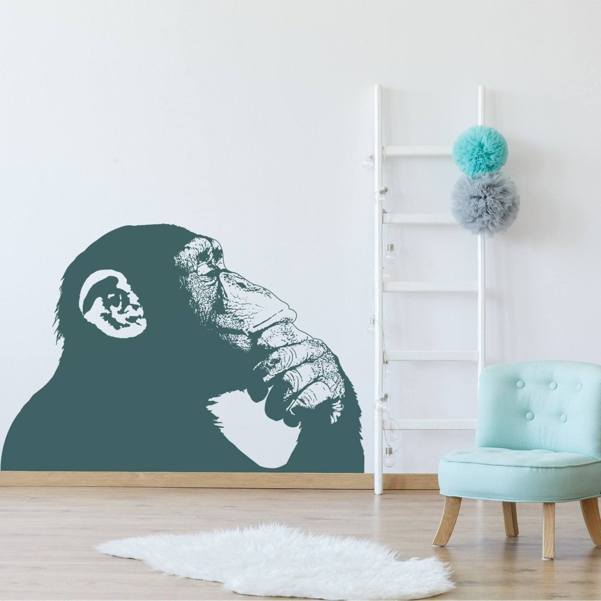 Primate Reflection Wall Sticker – Unique & Durable Monkey Design Vinyl Decal