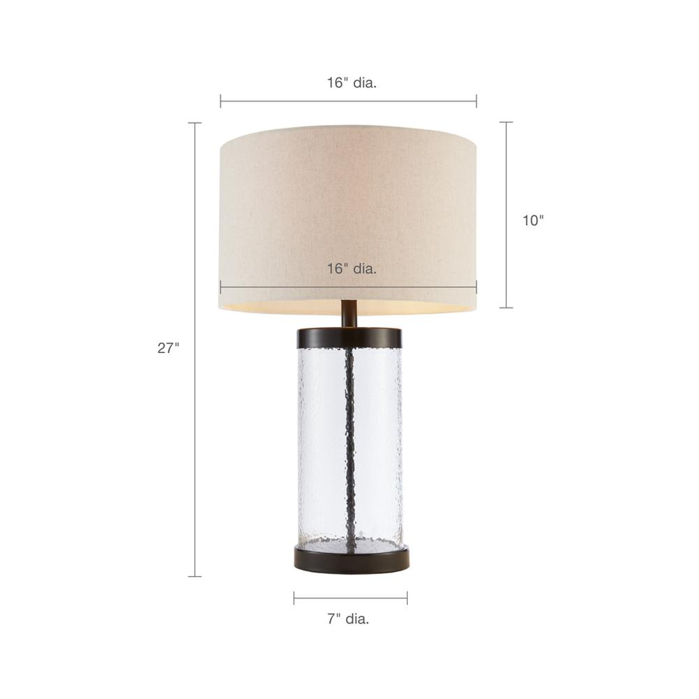 The CESAR Lamp - Hampton Hill Macon Table Lamp - Elegantly Designed with Painted Bronze Metal and Clear Glass Base