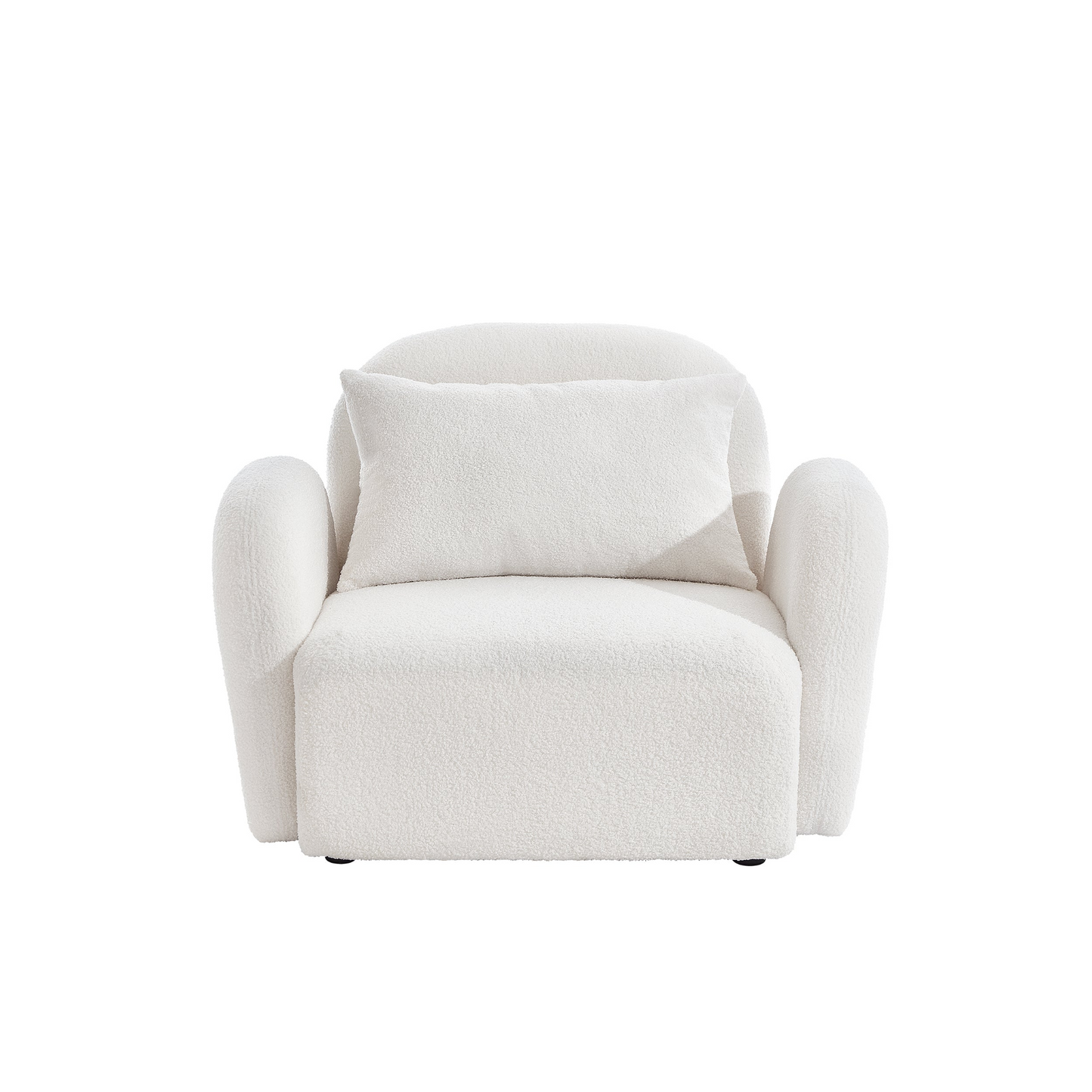 Cozy White Teddy Fabric Lazy Sofa Chair for Living Room - Stylish & Durable