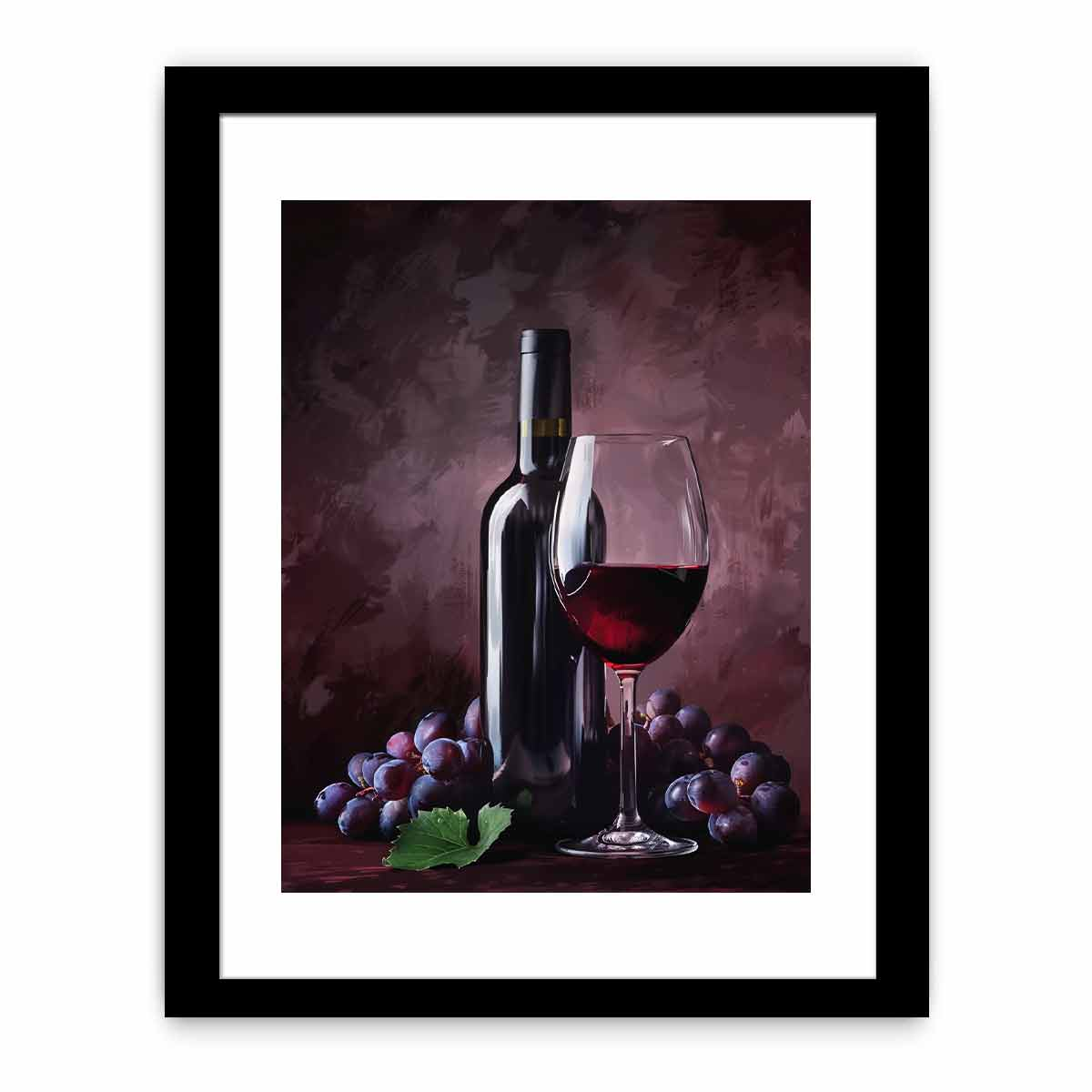 Elegant Red Wine Framed Print - Premium Archival Quality Art with Pine Wood Frame