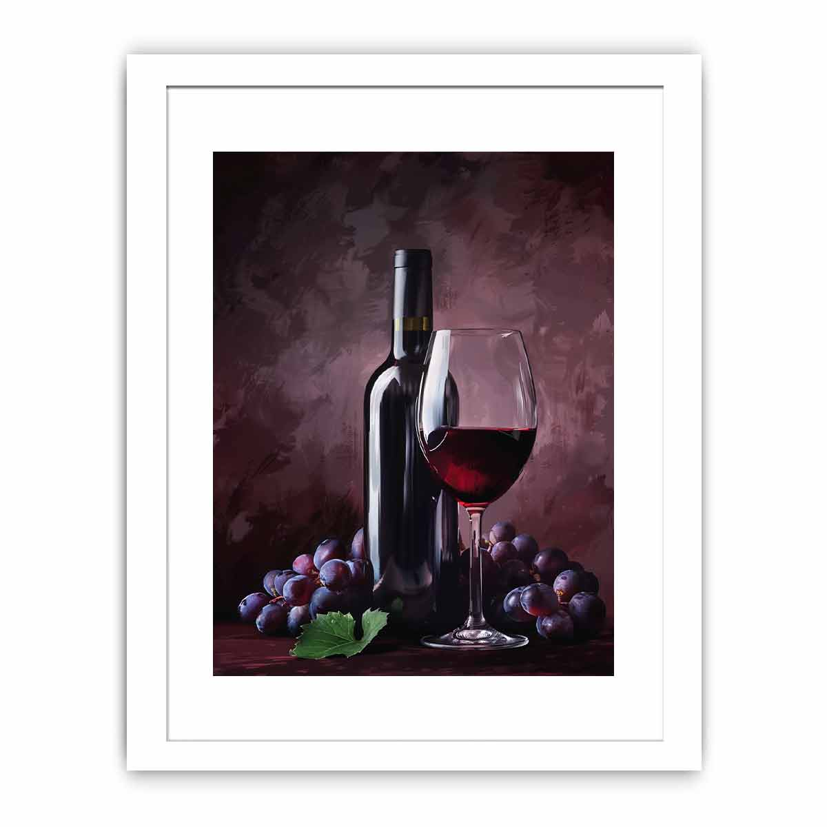 Elegant Red Wine Framed Print - Premium Archival Quality Art with Pine Wood Frame