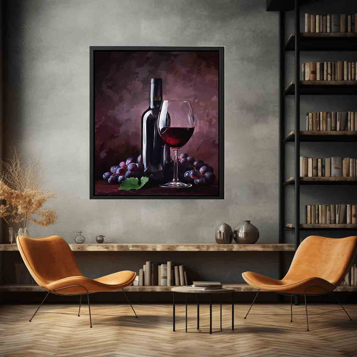 Elegant Red Wine Framed Print - Premium Archival Quality Art with Pine Wood Frame