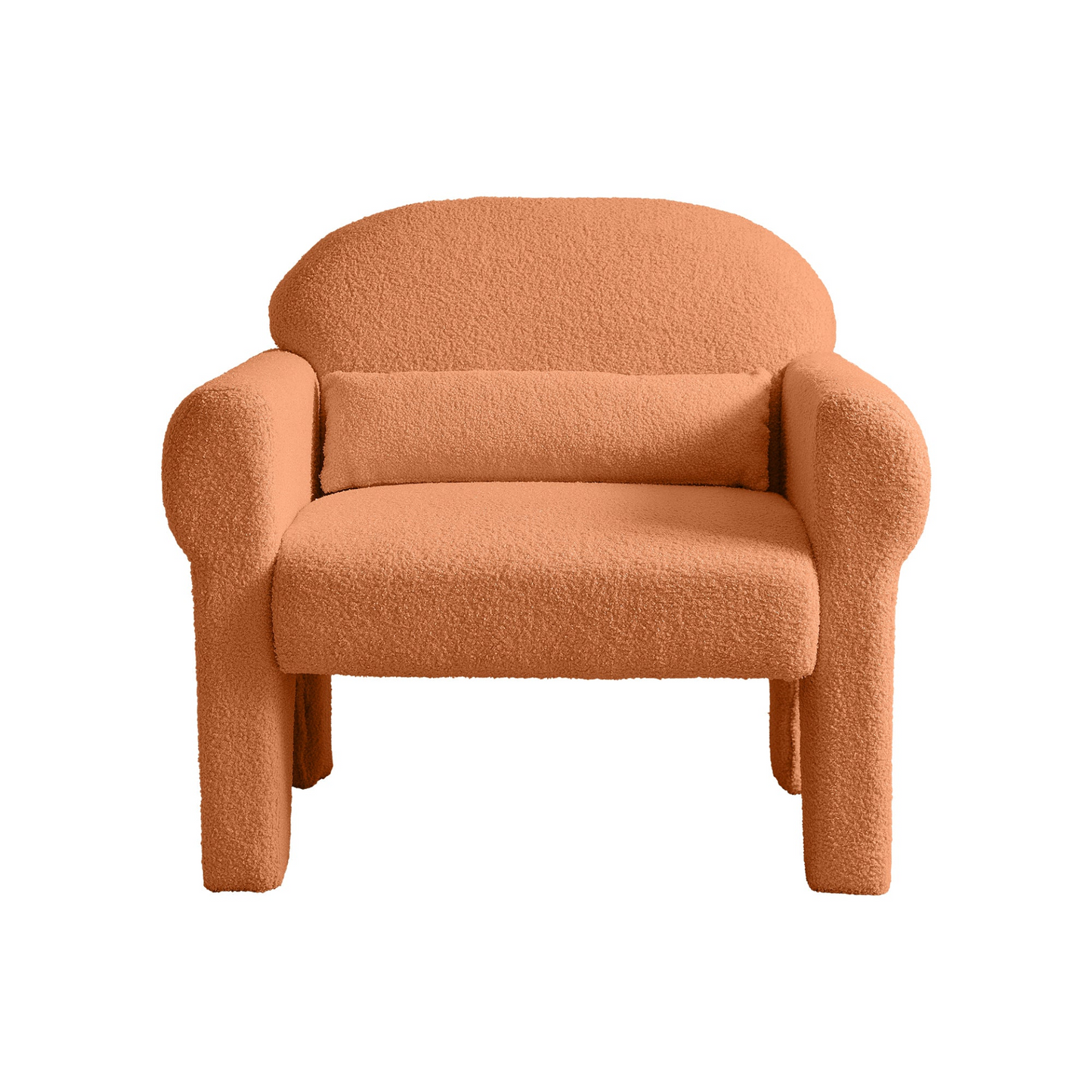 Modern Boucle Accent Chair with Lumbar Pillow - Cozy, Stylish & Durable Living Room Furniture