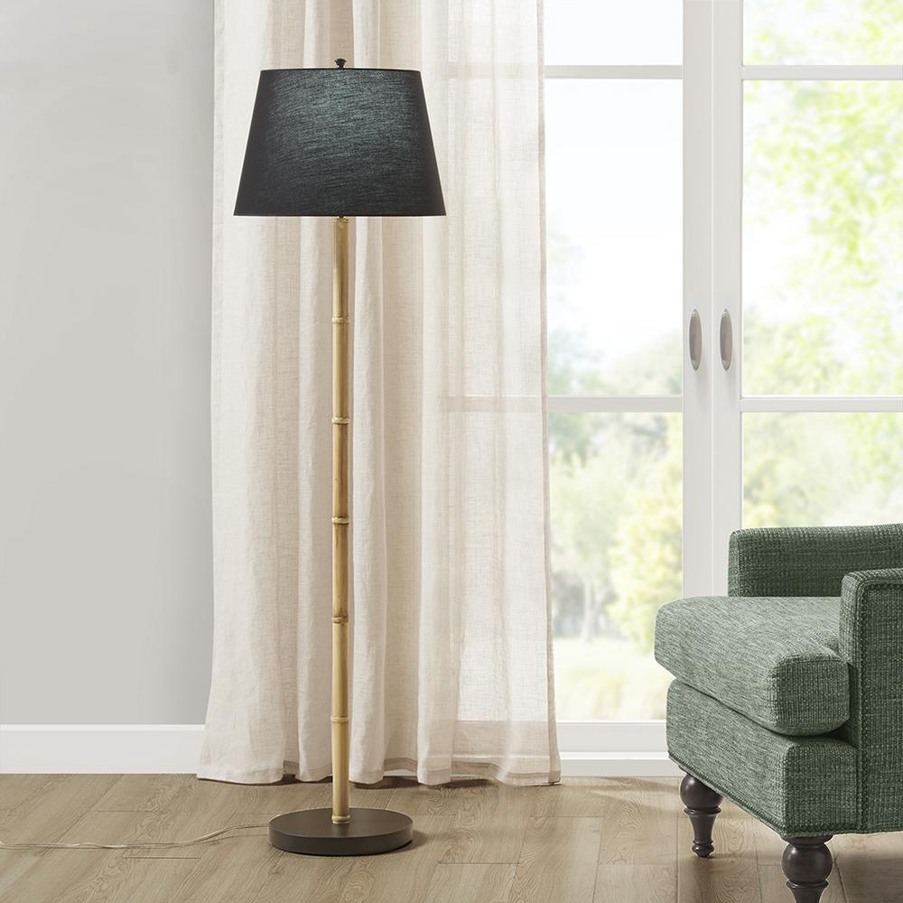 The BJÖRN Lamp - Elegant 60" Metal Bamboo Floor Lamp - Martha Stewart Lily Pond Collection