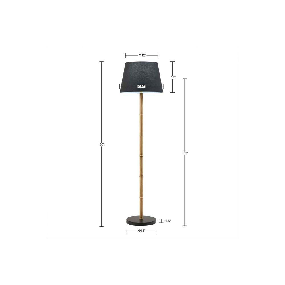 The BJÖRN Lamp - Elegant 60" Metal Bamboo Floor Lamp - Martha Stewart Lily Pond Collection