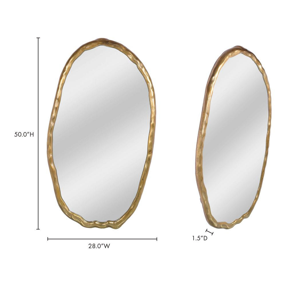 Elegant Foundry Oval Gold Mirror - Modern Rustic Wall Decor for Home & Office