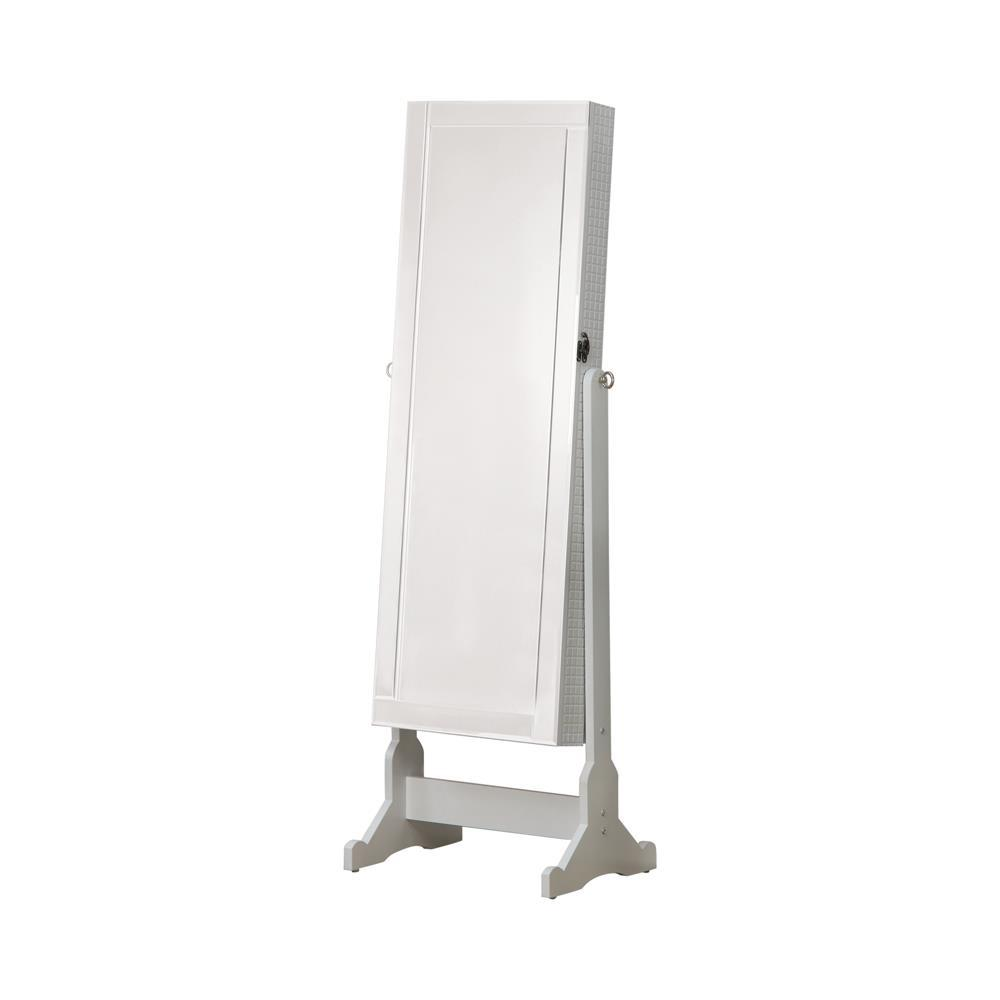 Zayas Full-Length Tilting White Mirror with Jewelry Organizer - Storage Jewelry Cheval Mirror