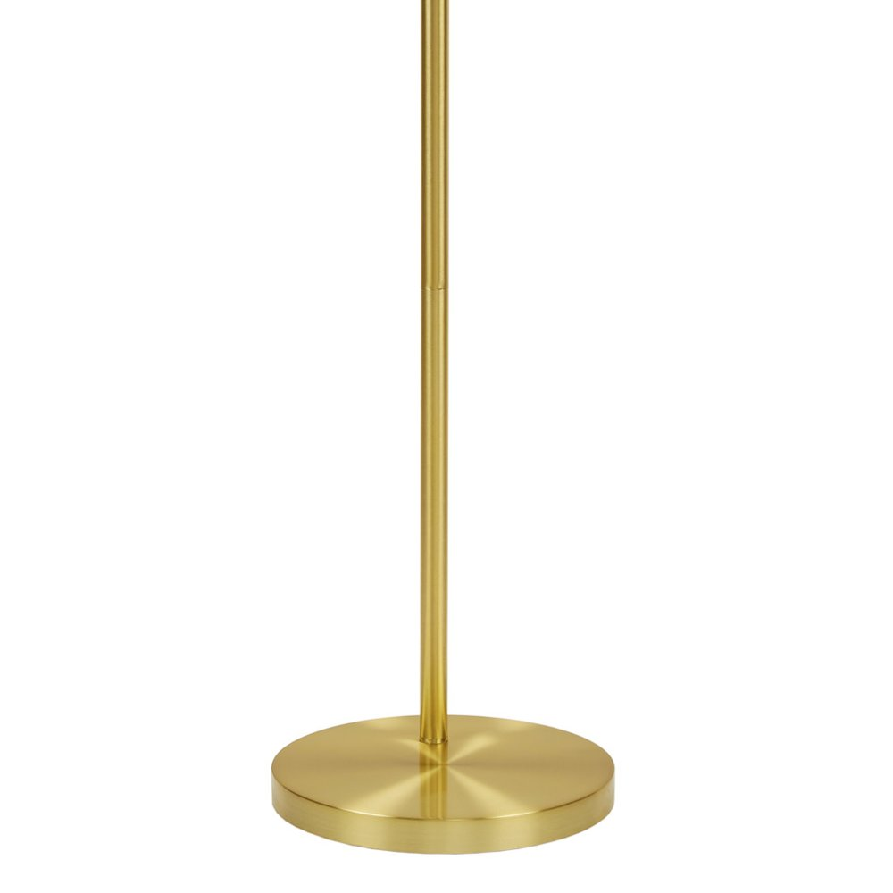 The EMILY Lamp: Elegant Rattan Weave Shade Floor Lamp - Modern Gold Finish with Natural Rattan and Frosted Globe