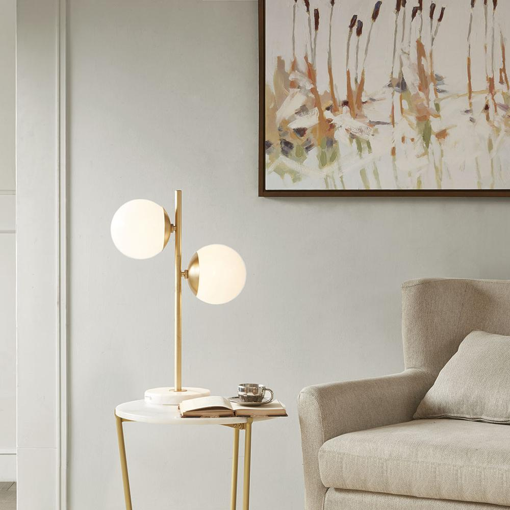 Modern Marble Base Table Lamp | Gold Finish | INK+IVY Holloway - Elevate Your Space