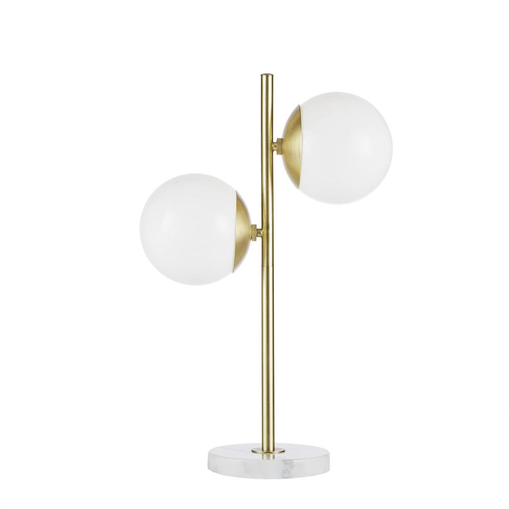 Modern Marble Base Table Lamp | Gold Finish | INK+IVY Holloway - Elevate Your Space