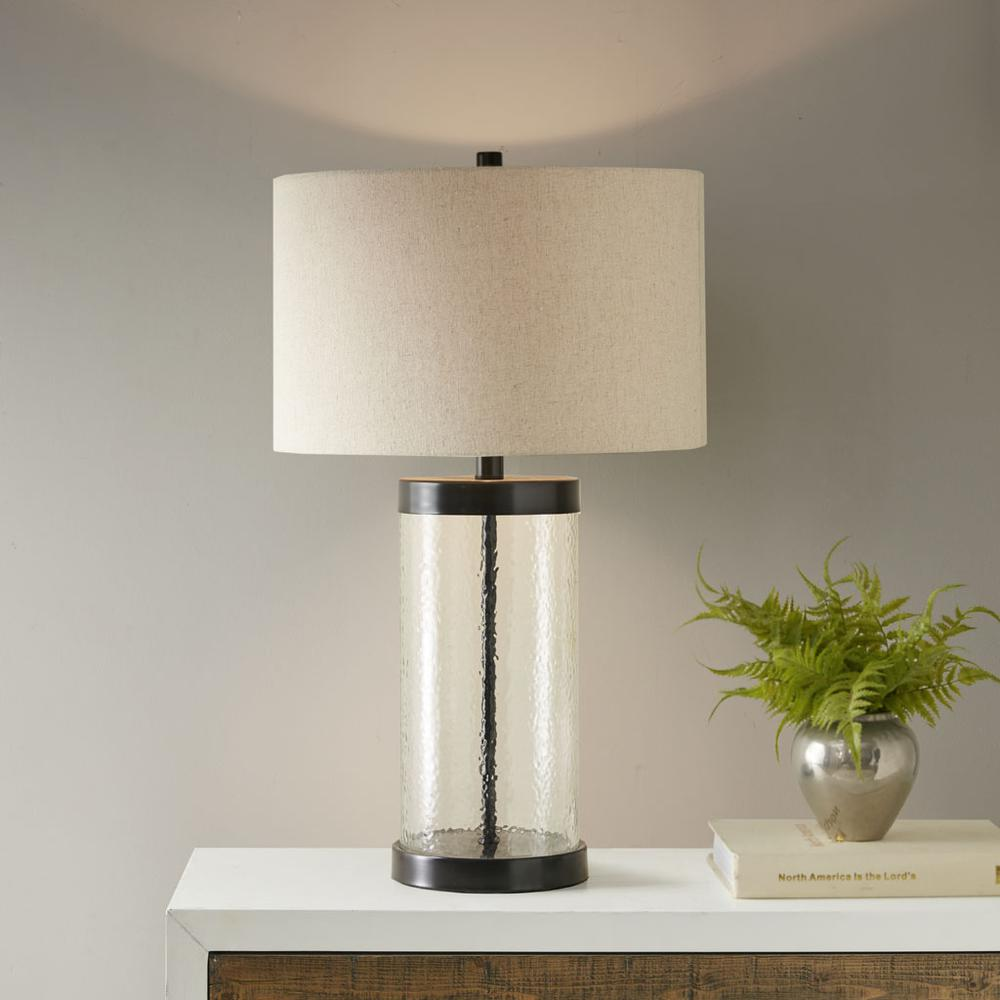 The CESAR Lamp - Hampton Hill Macon Table Lamp - Elegantly Designed with Painted Bronze Metal and Clear Glass Base