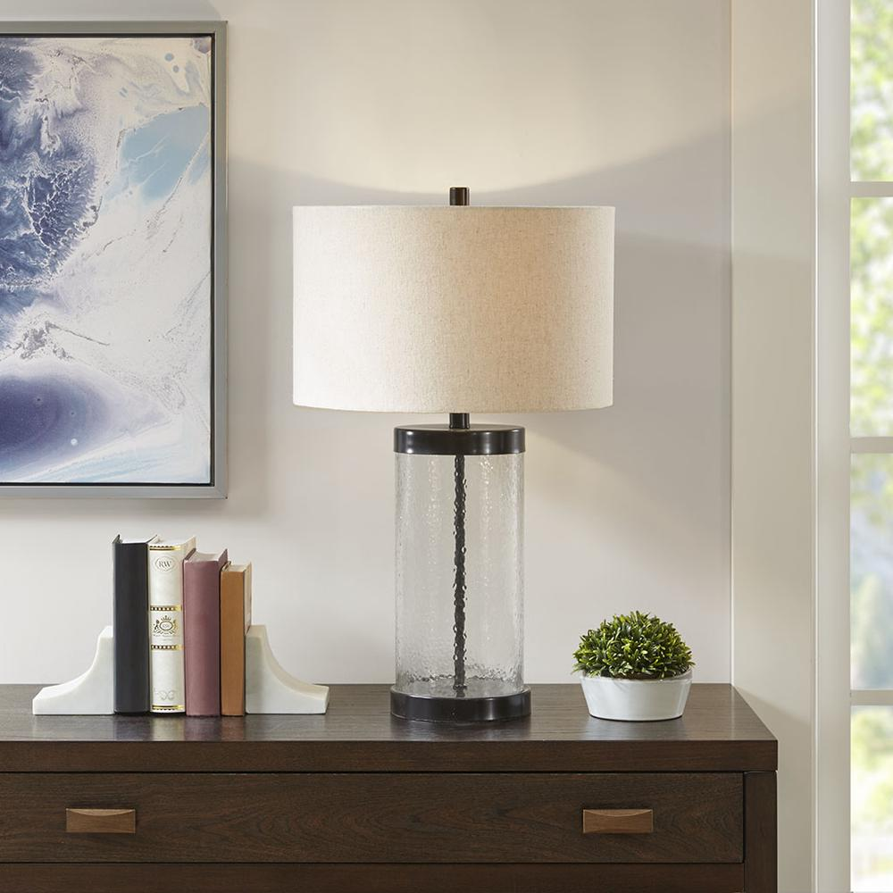 The CESAR Lamp - Hampton Hill Macon Table Lamp - Elegantly Designed with Painted Bronze Metal and Clear Glass Base