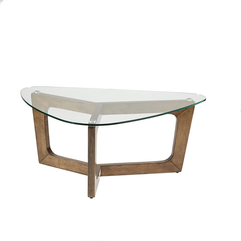 INK+IVY Walker Mid-Century Coffee Table - Solid Wood Frame, Tempered Glass Top | Stylish Living Room Furniture