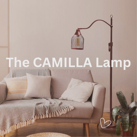 The CAMILLA Lamp - Adjustable Floor Lamp with Metal Netted Shade - Industrial Contemporary Lighting for Home & Office