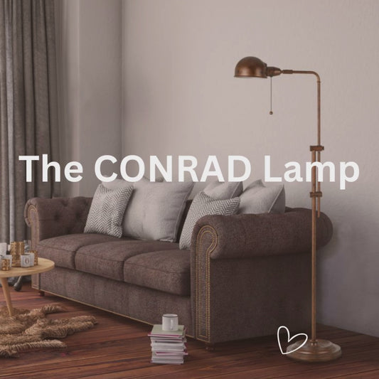 The CONRAD  Lamp - 60W Croby Pharmacy Floor Lamp - Adjustable Height, Pull Chain Switch