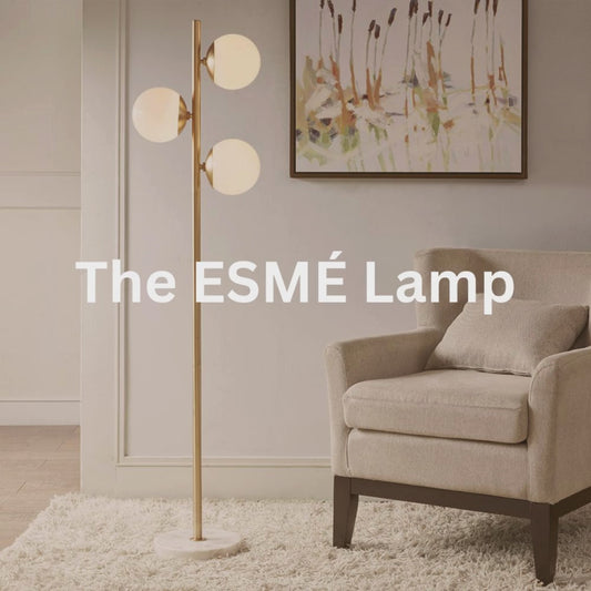 The ESMÉ Lamp - INK+IVY Holloway Floor Lamp - Modern Gold Finish, Elegant White Glass Shade